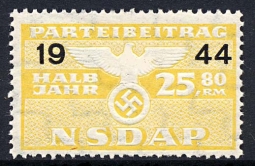 Nazi Party Dues Stamp  1944 25.80RM